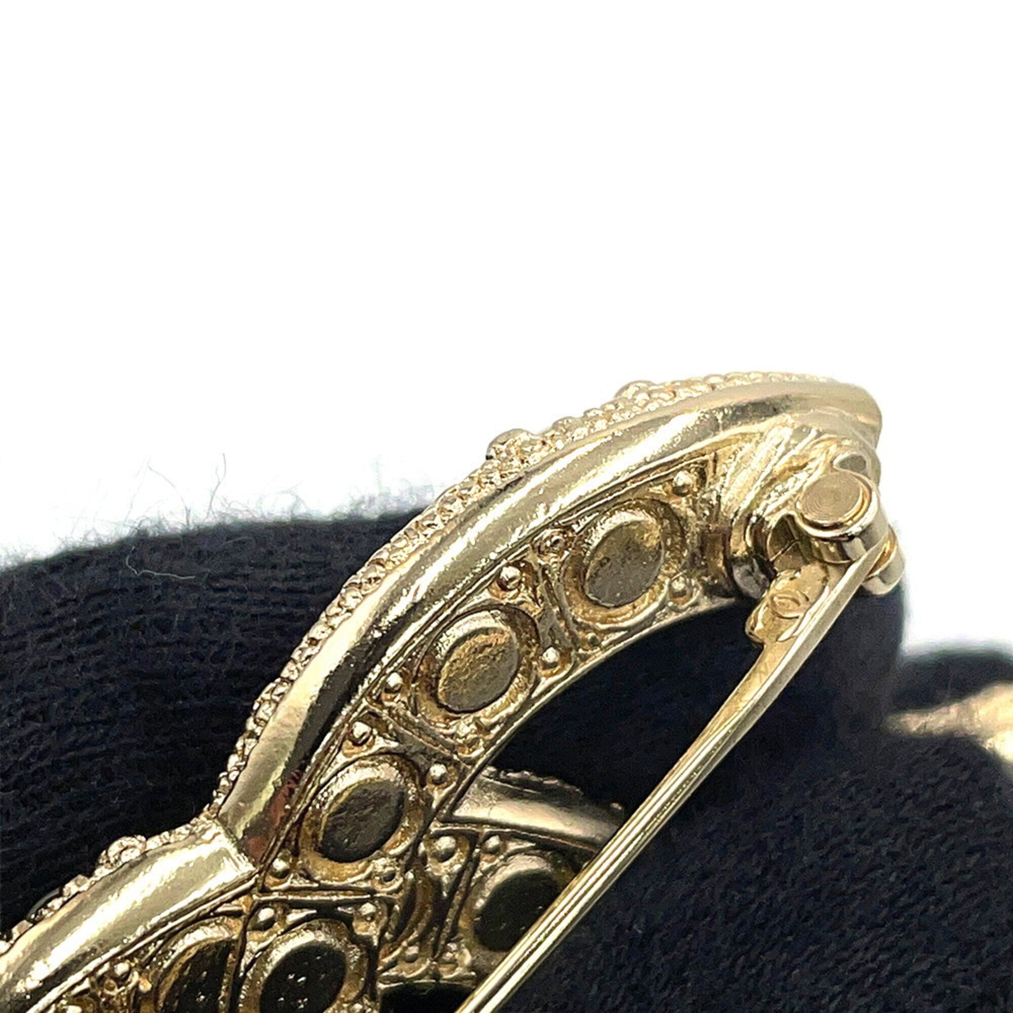 Chanel Brooch, Coco Mark Rhinestone, Faux Pearl, Metal, F24V A64762 CHANEL Brooch BROACH — Like New