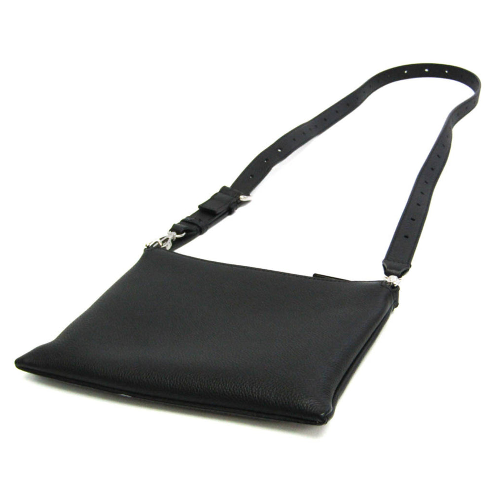 Fendi 7N0146 Women,Men Leather Shoulder Bag Black — Like New