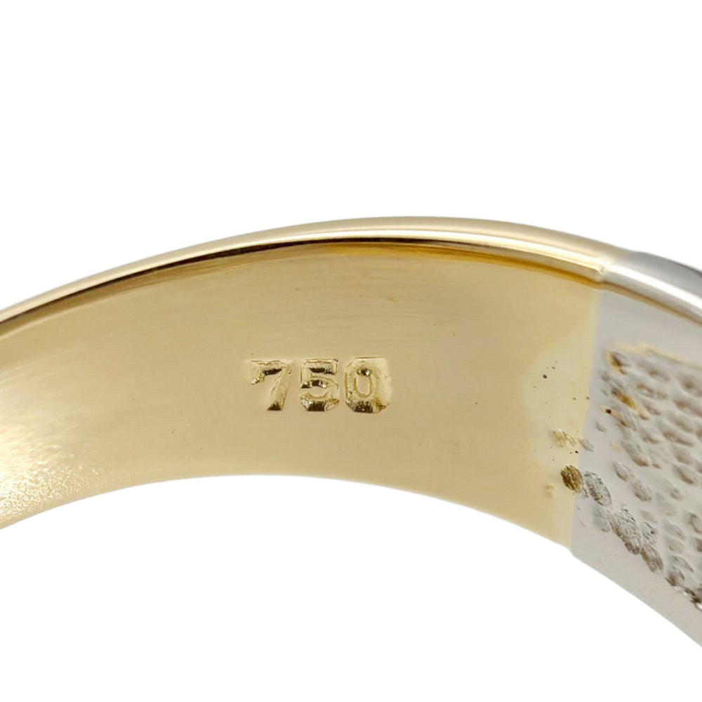 Celine Macadam Logo Bicolor Ring, Approx. 18K Yellow Gold (5.9g), Platinum 900 Combination, Women's Ring — Like New