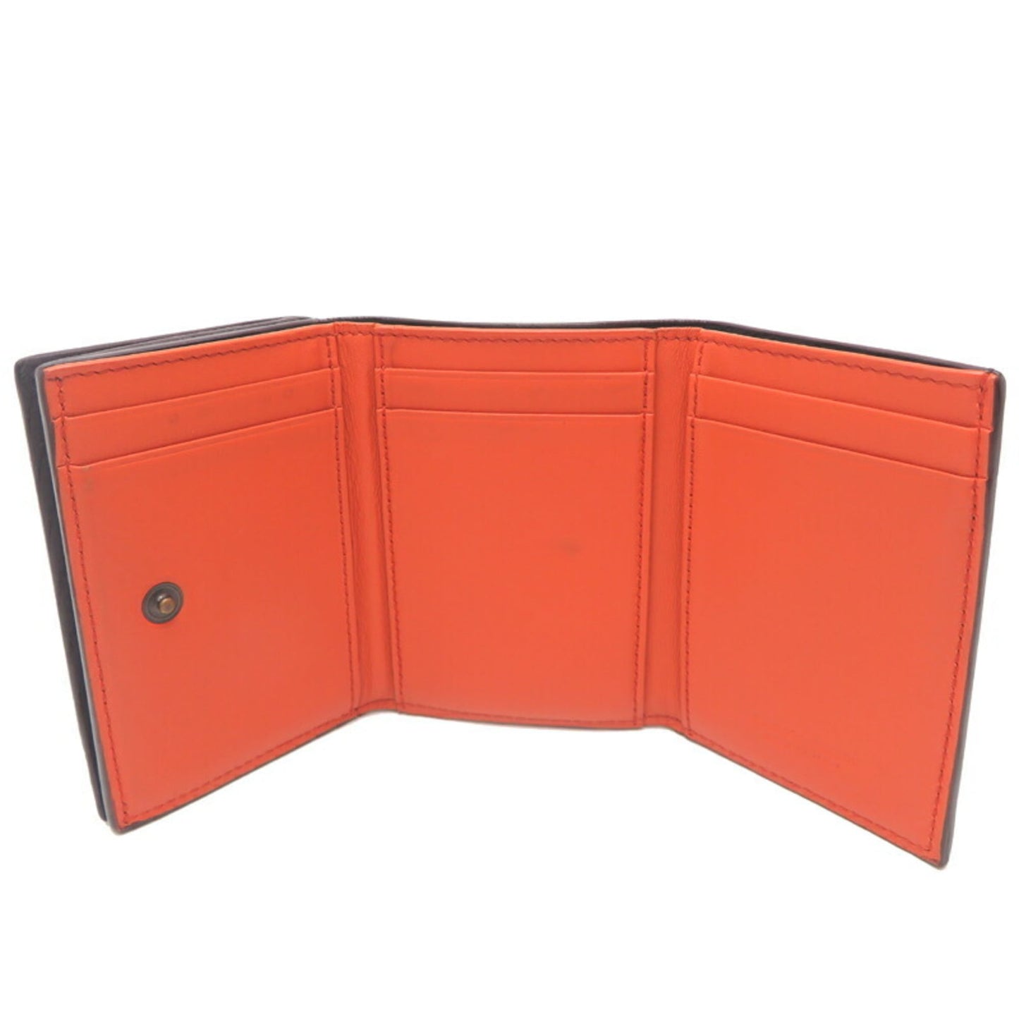 Bottega Veneta Treciato Compact Wallet Men's Tri-fold Leather in Bordeaux (Brown)