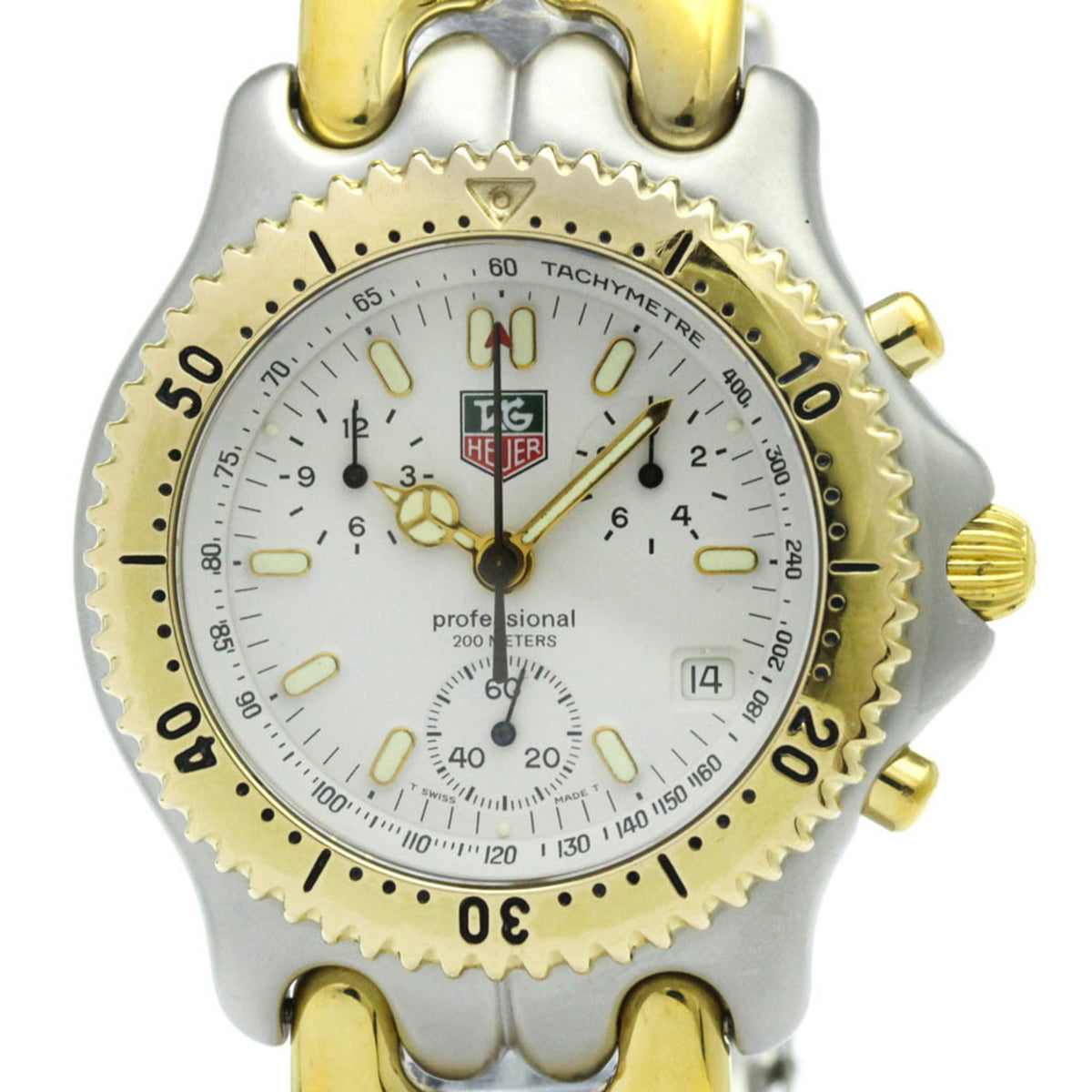 TAG HEUER Sel Chronograph Gold Plated Steel Mens Watch S35.006 Polished — Very Good