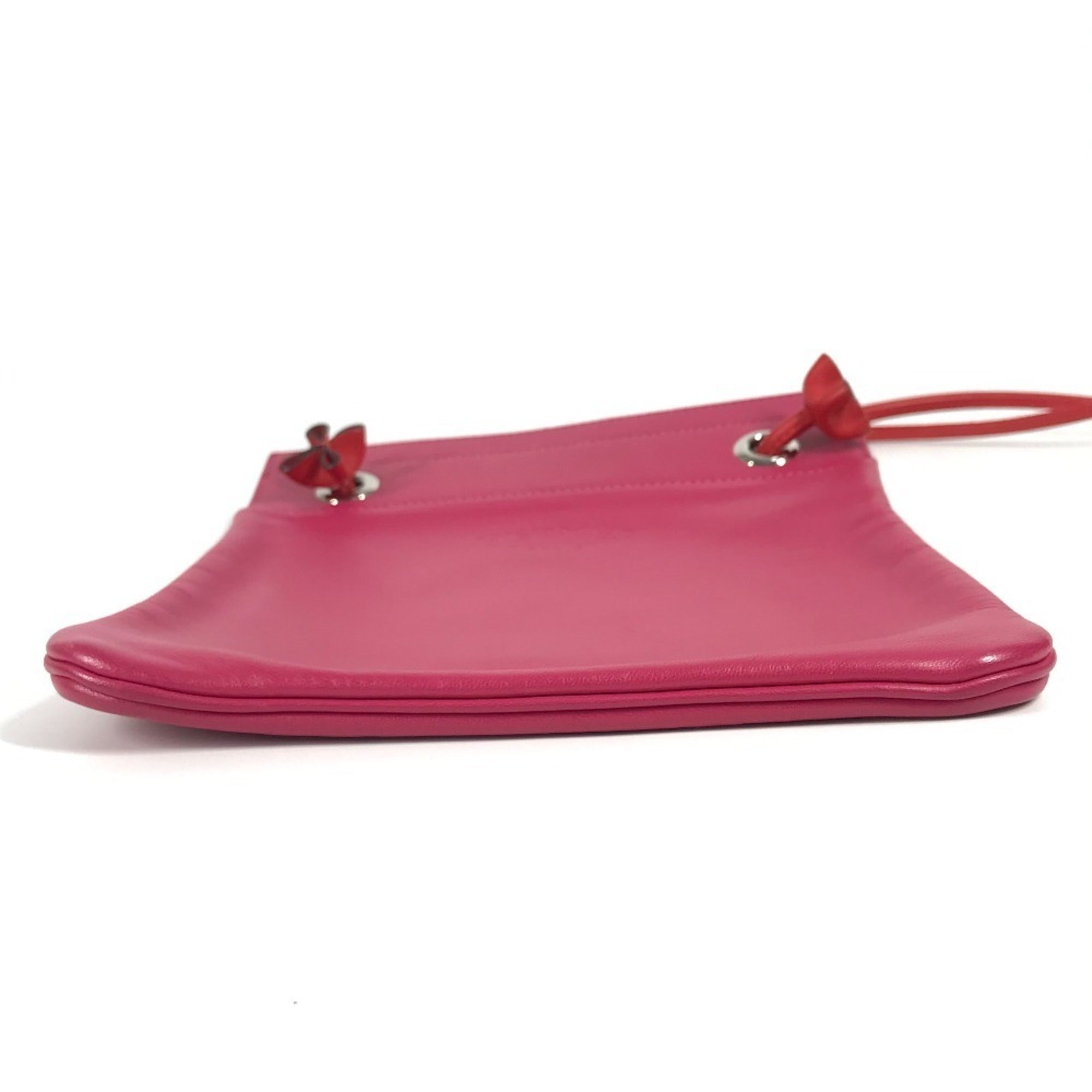 HERMES Bicolor Sac Aline Mini Pochette Shoulder Bag in Pink Leather — Like New