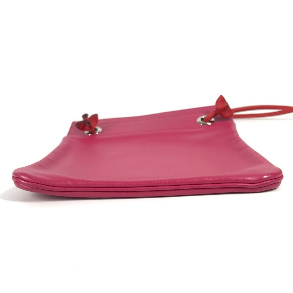 HERMES Bicolor Sac Aline Mini Pochette Shoulder Bag in Pink Leather — Like New