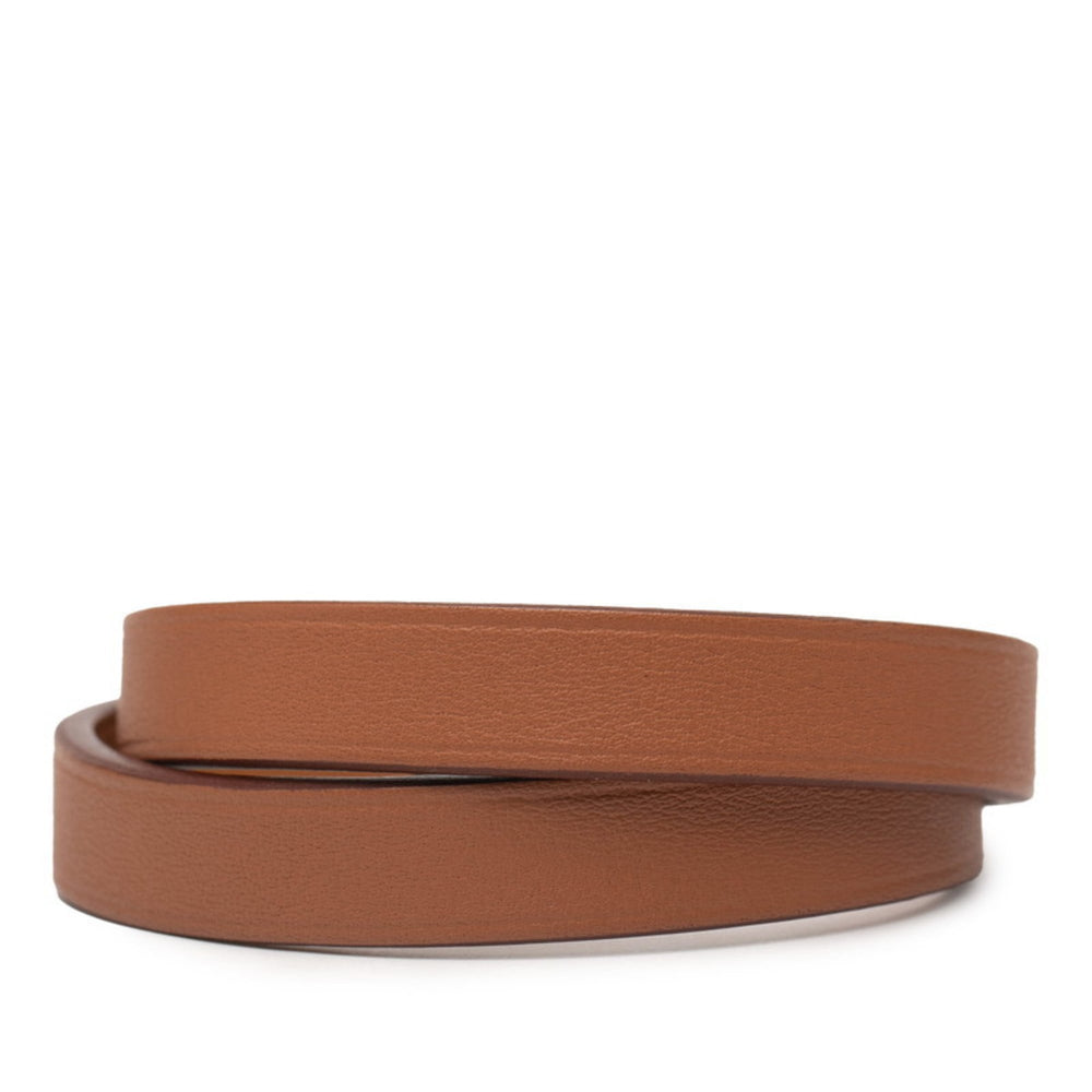 Hermes Hermès Mini Kelly Double Tour Bracelet in Brown with Gold Hardware and Swift Leather for Women — Like New