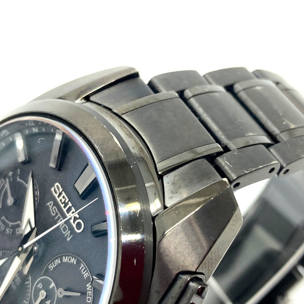Seiko SBXC069/5X53-0AV0 Astron Global Line Day Date GPS Solar Radio-Controlled Wristwatch Titanium Men's Black — Good