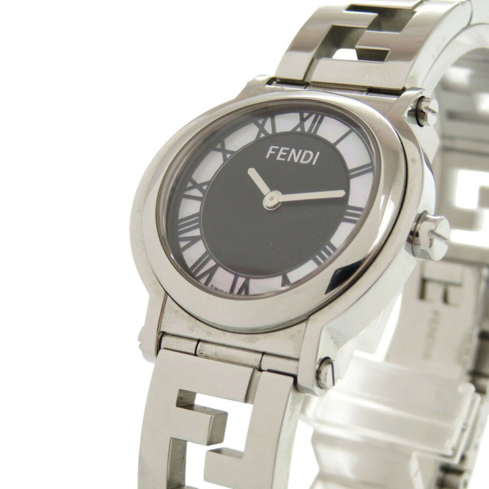 Fendi 6100L Caredro Shell Stainless Steel Black Quartz Watch with Dial 0556FENDI — Good