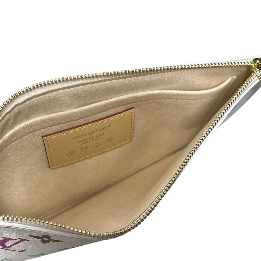 LOUIS VUITTON M27787 LV × TM Takashi Murakami Collaboration Neverfull MM Handbag with Pouch, Tote Bag, Monogram Multicolor Canvas, Women's, Blanc White — New
