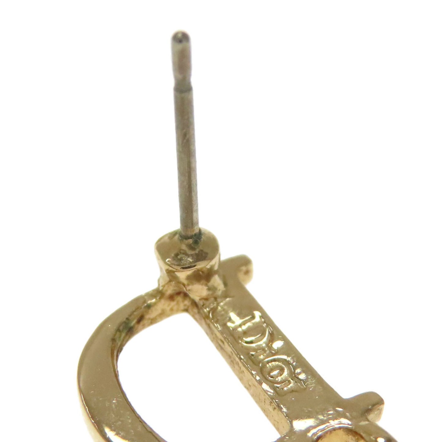 Christian Dior logo chain earrings in metal for women