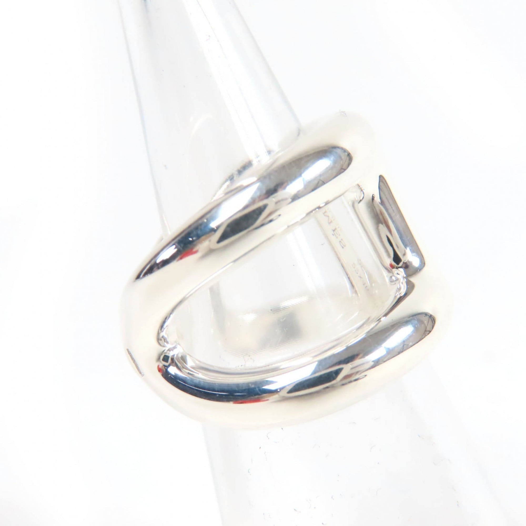 HERMES Osmoz GM Ring, AG925 Silver, Size 50, Approximately Japanese Size, Includes Box, Made in Italy, Weight 14.9g, Women's — Like New