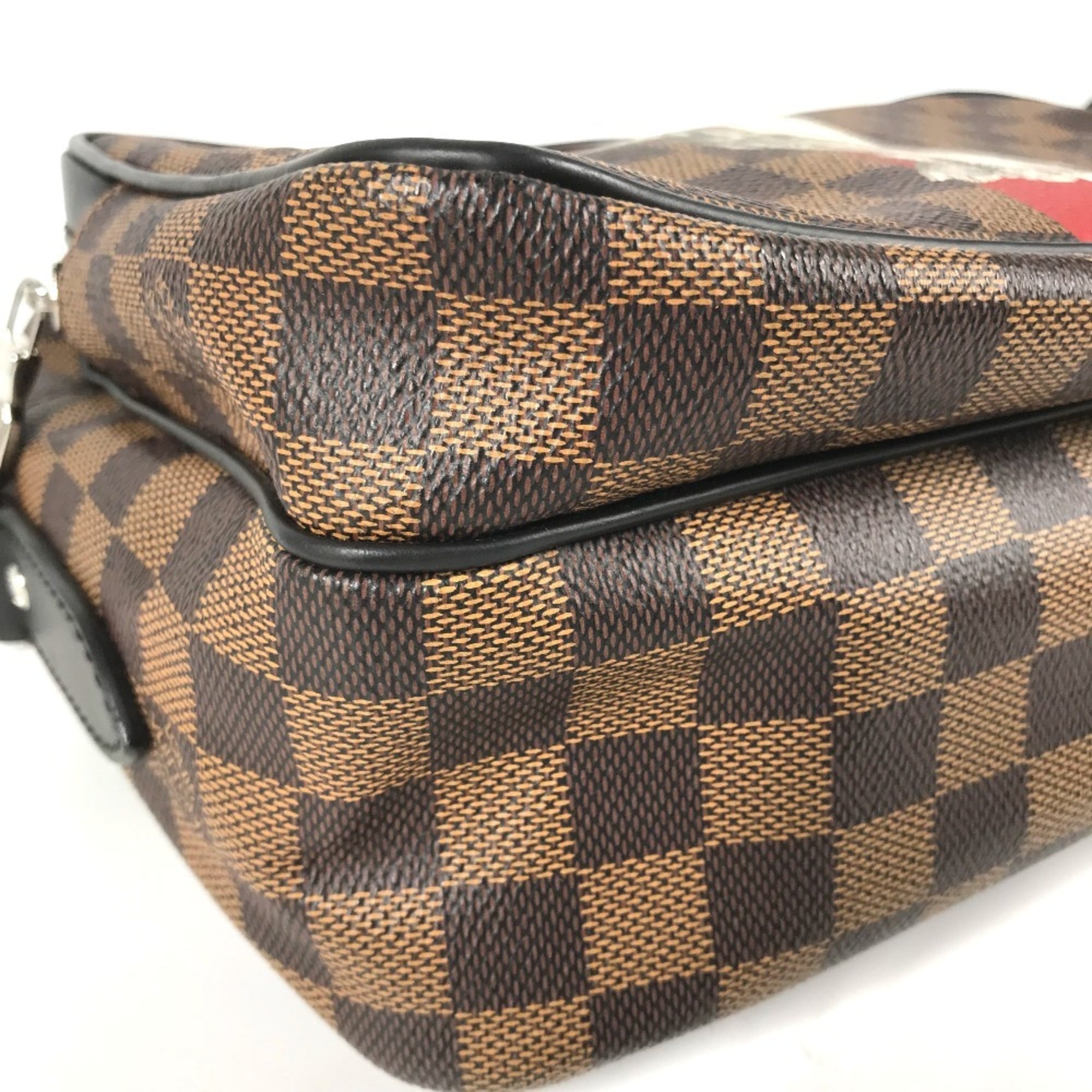 LOUIS VUITTON N42704 Damier Dinos Chapman Nile PM Shoulder Bag Canvas Men's Ebene Brown G-240825-44 — Like New