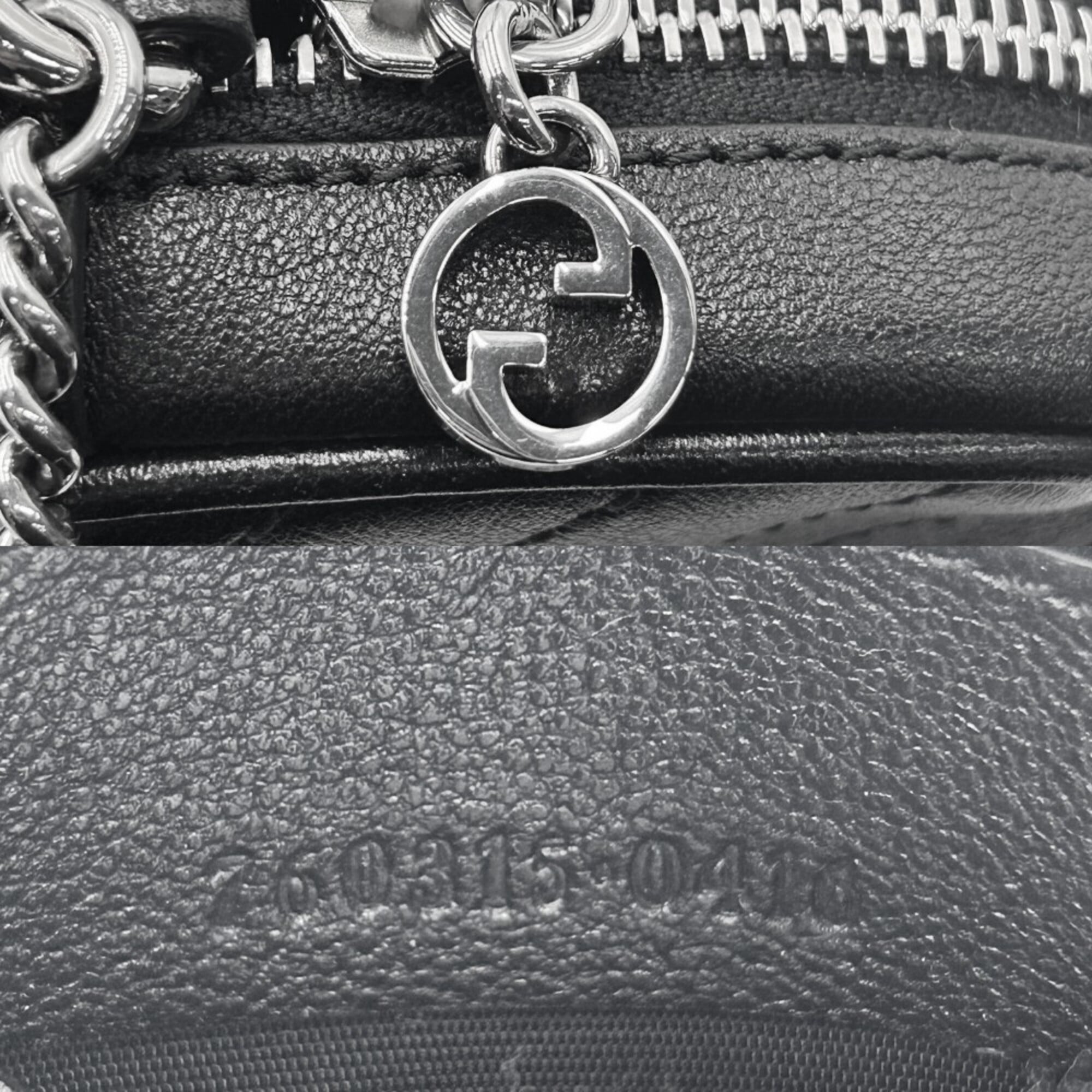 Gucci GG Blondie Chain Shoulder Bag for Women, Small Size, Leather, Black, Silver Hardware, 760315 — Like New