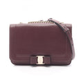 Salvatore Ferragamo Vara Ribbon Shoulder Bag, Leather, Women's, Bordeaux