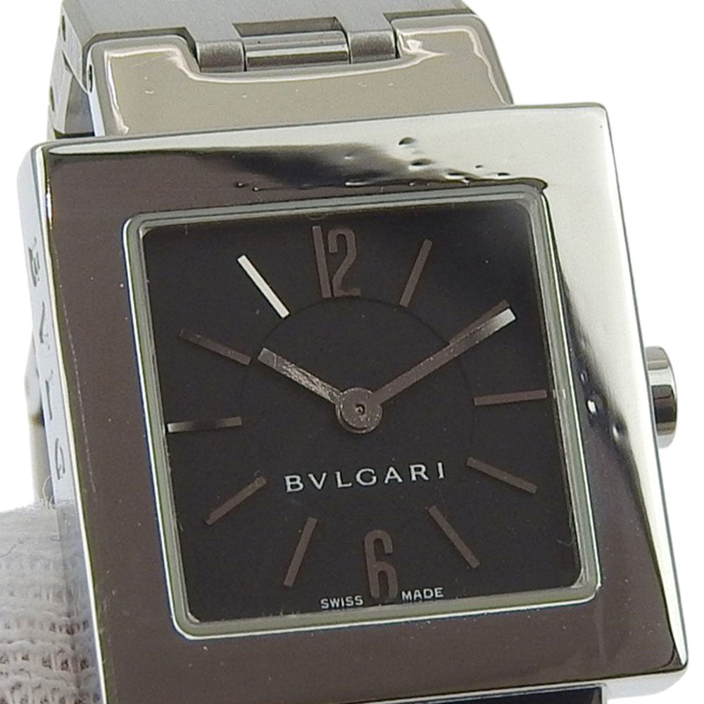 Bulgari BVLGARI Quadlard Watch SQ22SS Stainless Steel Black Quartz Analog Dial Women's — Very Good