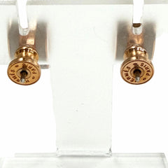 HERMES Mini Pop H Marron Glacé Rose Gold Earrings, Made in France, Women's, with Box and Dust Bag — Like New