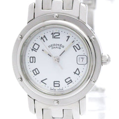 HERMES Clipper Stainless Steel Quartz Ladies Watch CL4.210 Polished — Very Good