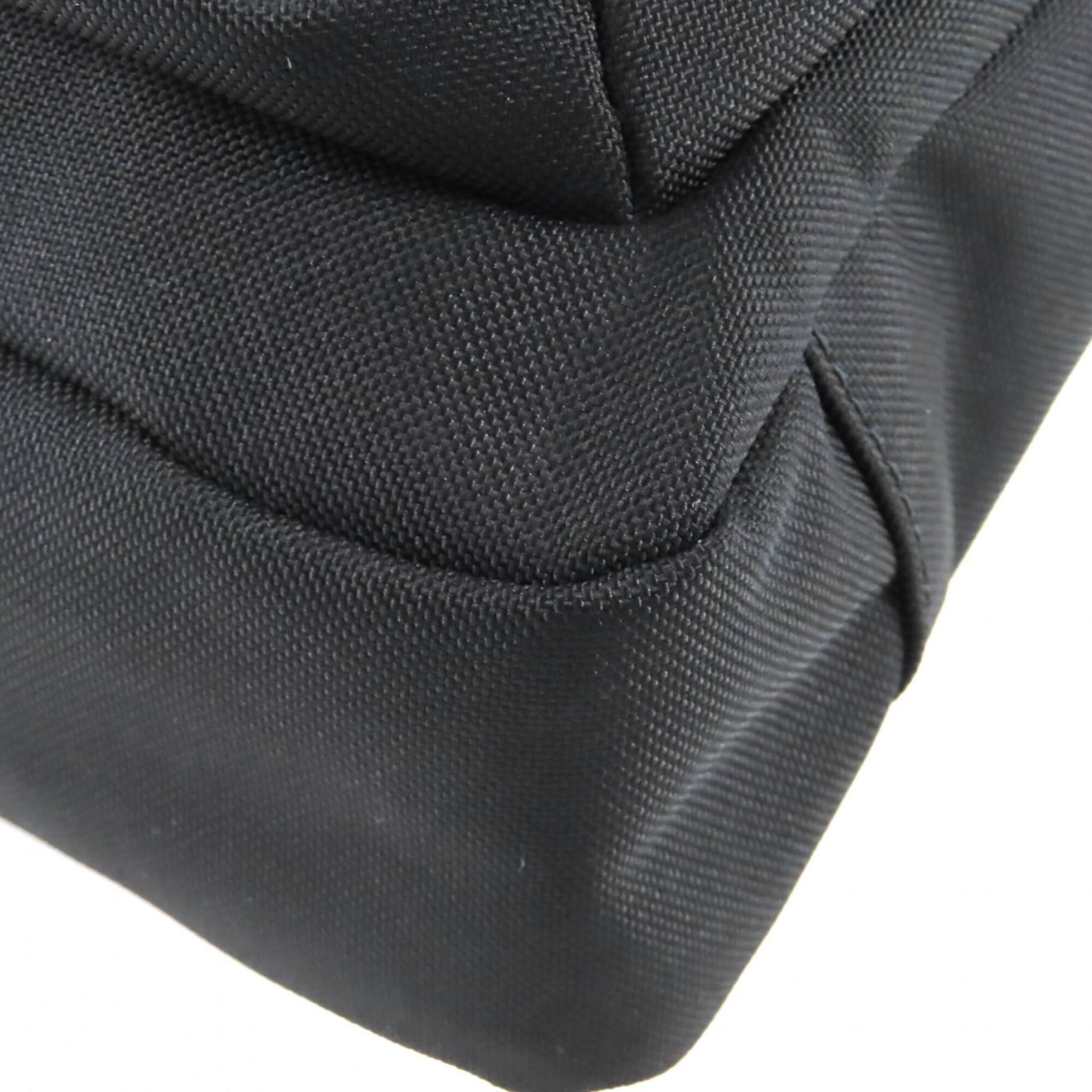 BALENCIAGA 787574 Explorer Nylon One-Shoulder Bag with Logo, Black, Made in Italy, Women's — Like New