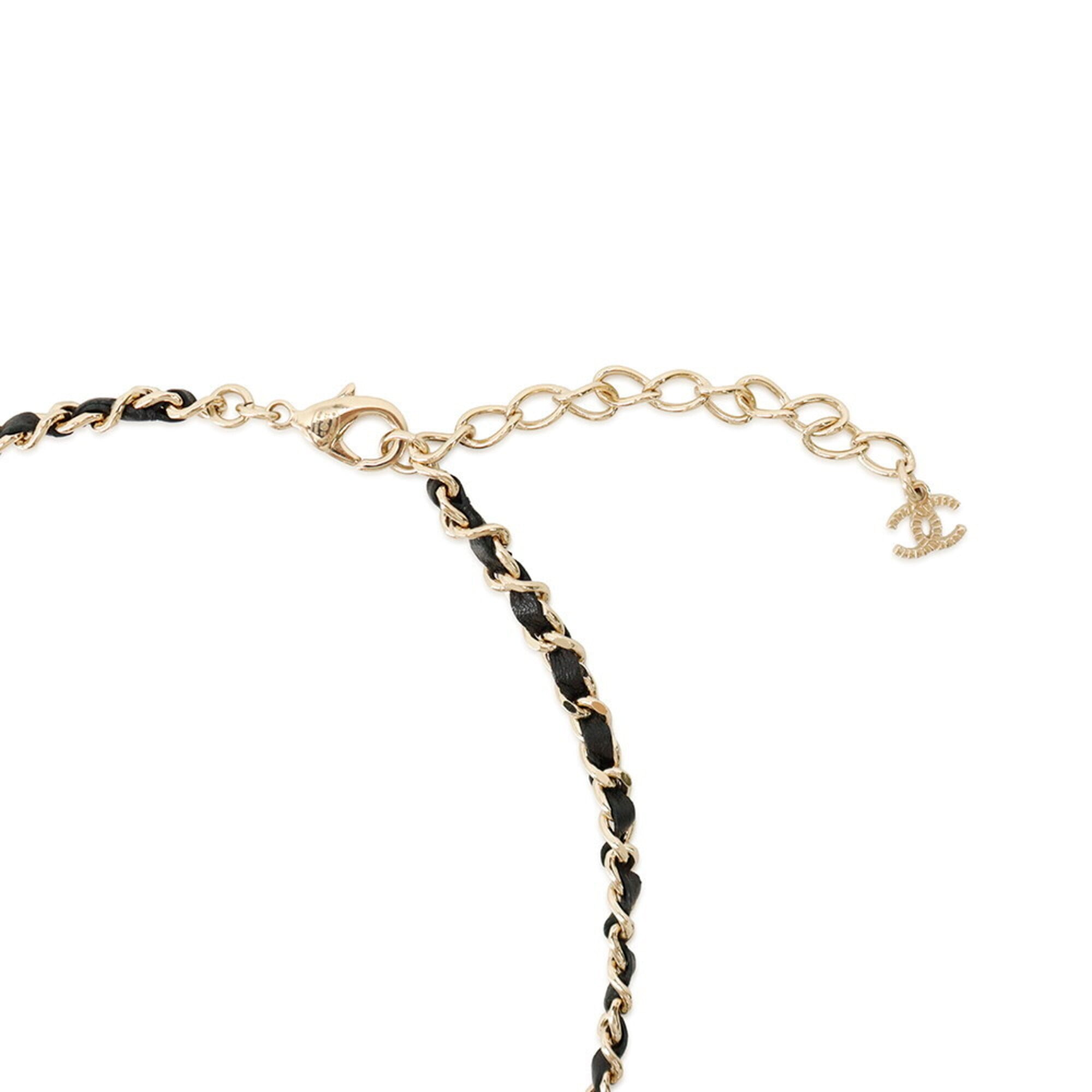 Chanel necklace, Coco Mark charm, rhinestone, faux pearl, I25 B ABG275, CHANEL choker, Chanel, NECKLACE — Like New