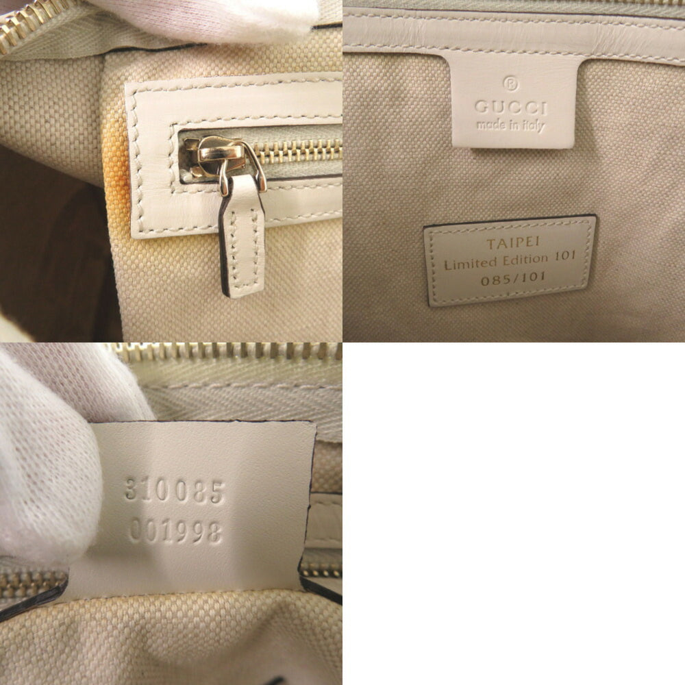 Like new Gucci TAIPEI Limited Edition 101 310085 white leather Boston bag (0173GUCCI) — Like New