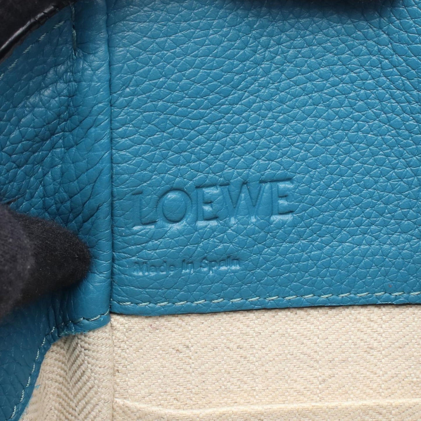 LOEWE Hammock Drawstring Bag, Mini Handbag, Leather, Women's, Blue