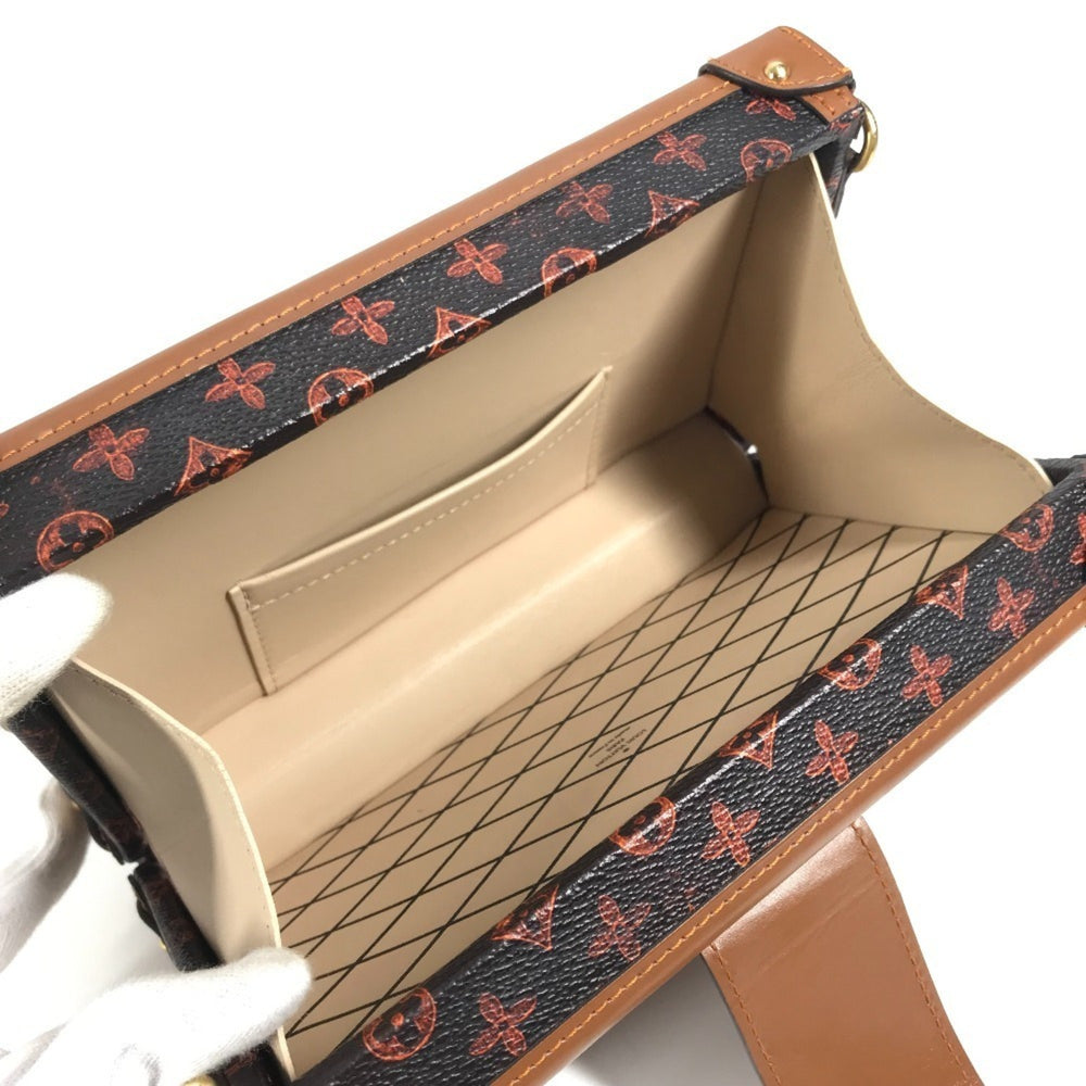 LOUIS VUITTON M44407 Monogram Catgram Petite Malle NM Clutch Bag, 2-Way Shoulder Canvas, Men's/Women's, Brown — Like New