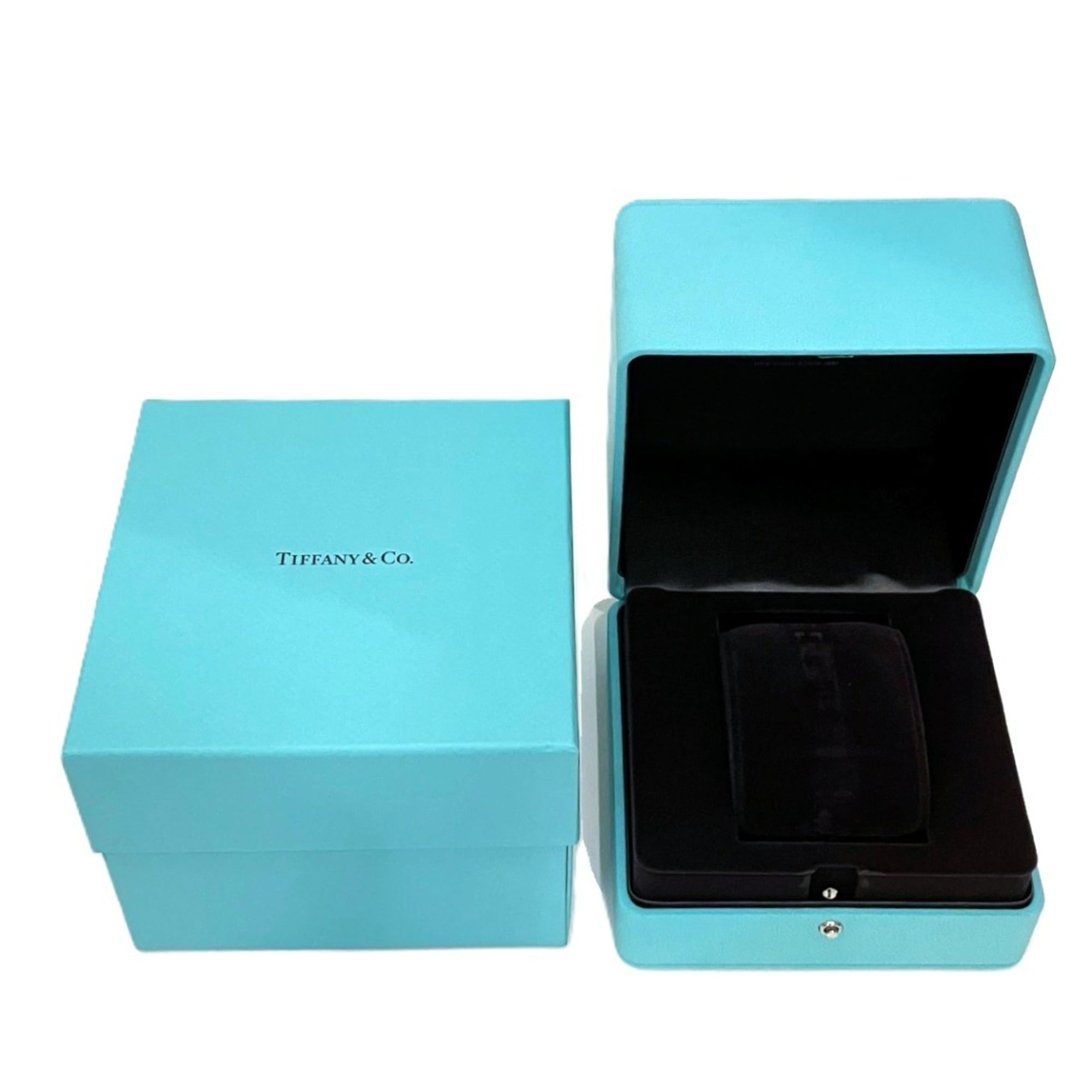 Tiffany & Co. Atlas 2-Hand Date Watch, Total Weight 58.8g, Stainless Steel, Quartz Movement, Blue Dial, 63452807 — Very Good