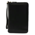 HERMES Charlie Travel Case, Multi-Purpose Passport Round Wallet, Box Calf Leather, Black, 〇U Stamp