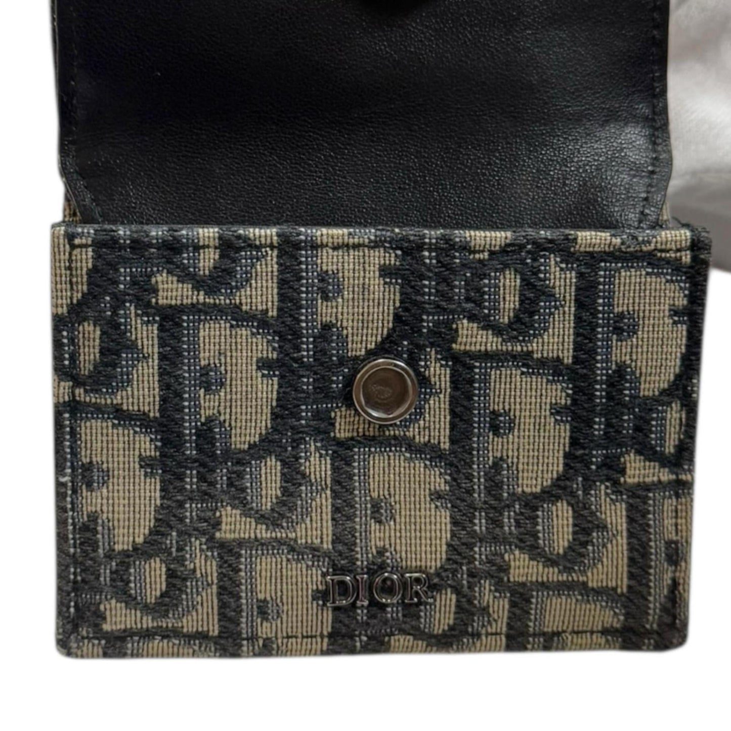 Christian Dior Dior Oblique Tri-fold Wallet Canvas Women's