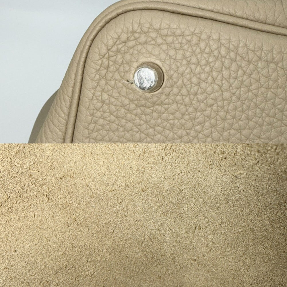 Hermes Picotin Lock MM handbag for women, beige, HERMES X stamp, Taurillon leather, silver hardware, 2016 model — Like New