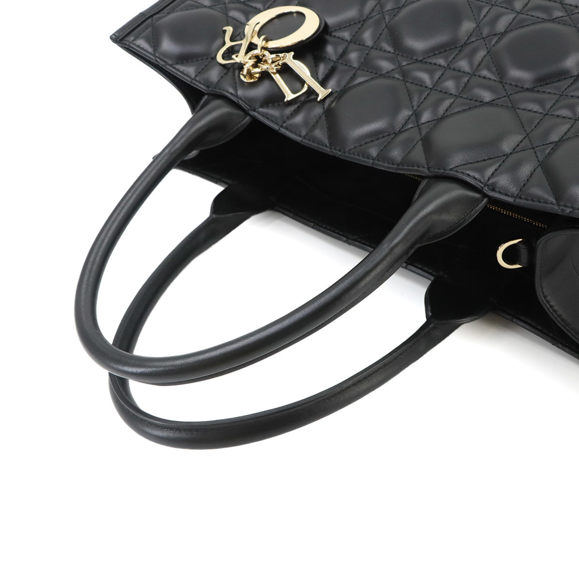 Christian Dior Book Tote Bag Medium - Macro Cannage 2-way Shoulder Handbag Leather Black M1324OWHP — Like New