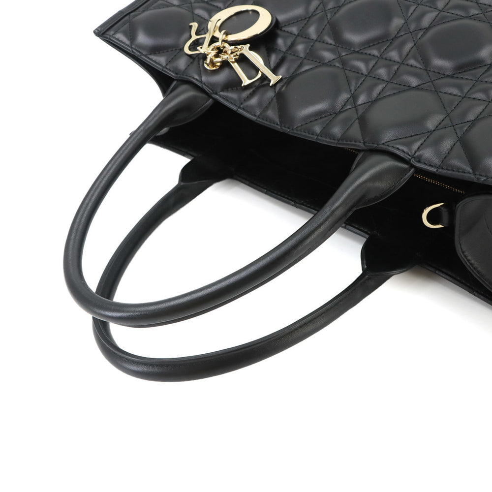 Christian Dior Book Tote Bag Medium - Macro Cannage 2-way Shoulder Handbag Leather Black M1324OWHP — Like New