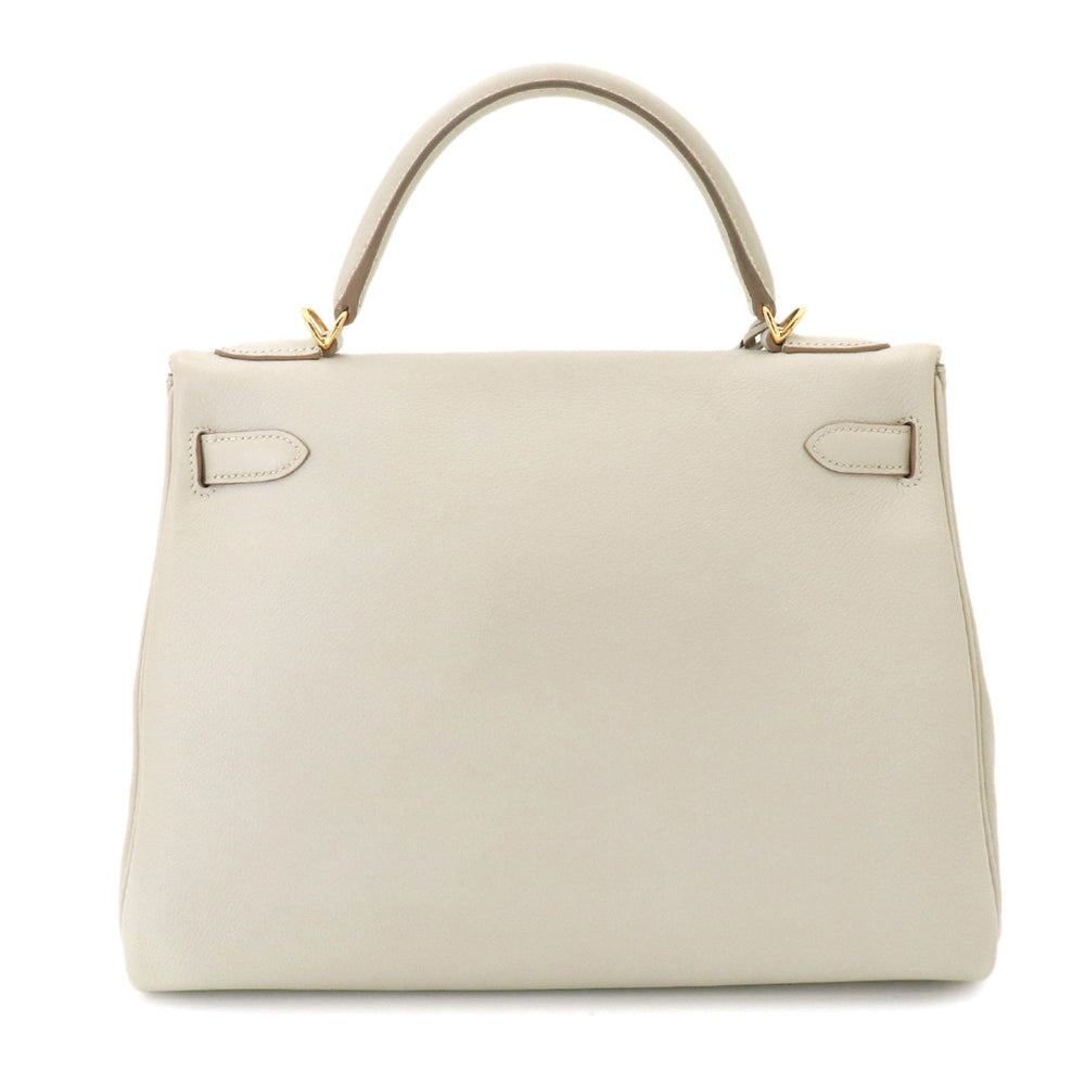 Hermes Kelly 32 Evercolor Beton 2-way Hand/Shoulder Handbag, Inside Stitching, A Stamp, Gold Hardware — Like New