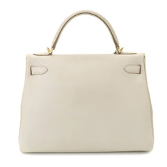Hermes Kelly 32 Evercolor Beton 2-way Hand/Shoulder Handbag, Inside Stitching, A Stamp, Gold Hardware — Like New