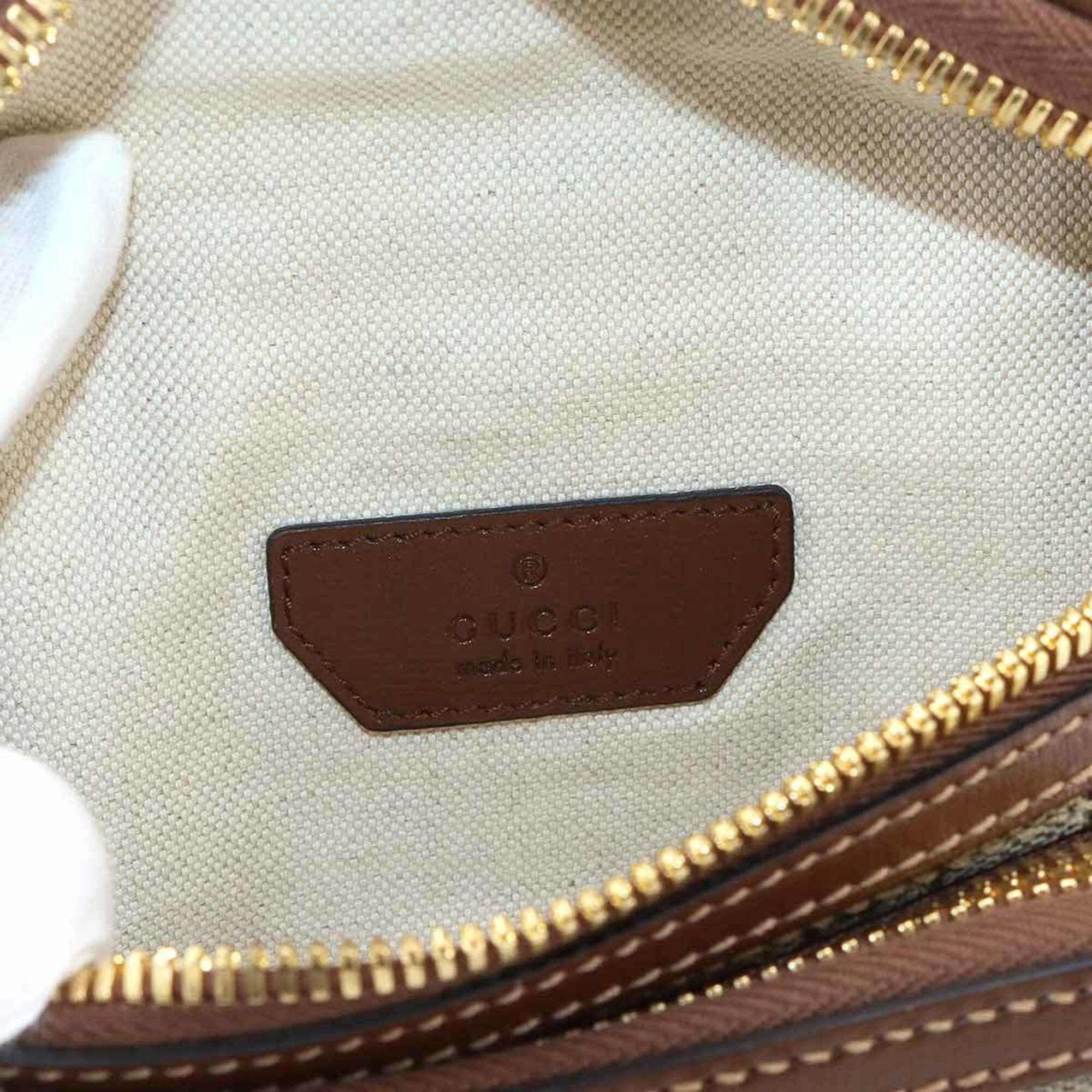Gucci Interlocking G Belt Bag, Waist Handbag, Pouch, GG Supreme Leather, Beige/Brown, 682933, Gold Hardware — Like New