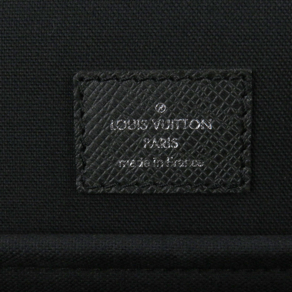 LOUIS VUITTON M32622 Taiga Anton LV Logo Embossed Briefcase Shoulder Bag Ardoise Made in France Men's — Like New
