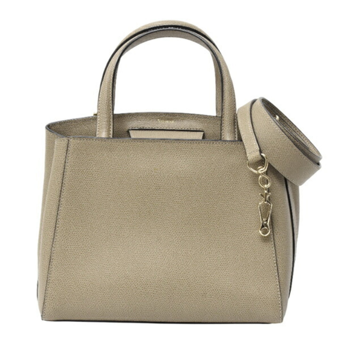 Valextra Women's Small Triennale Handbag/Shoulder Bag in Greige Calfskin Leather