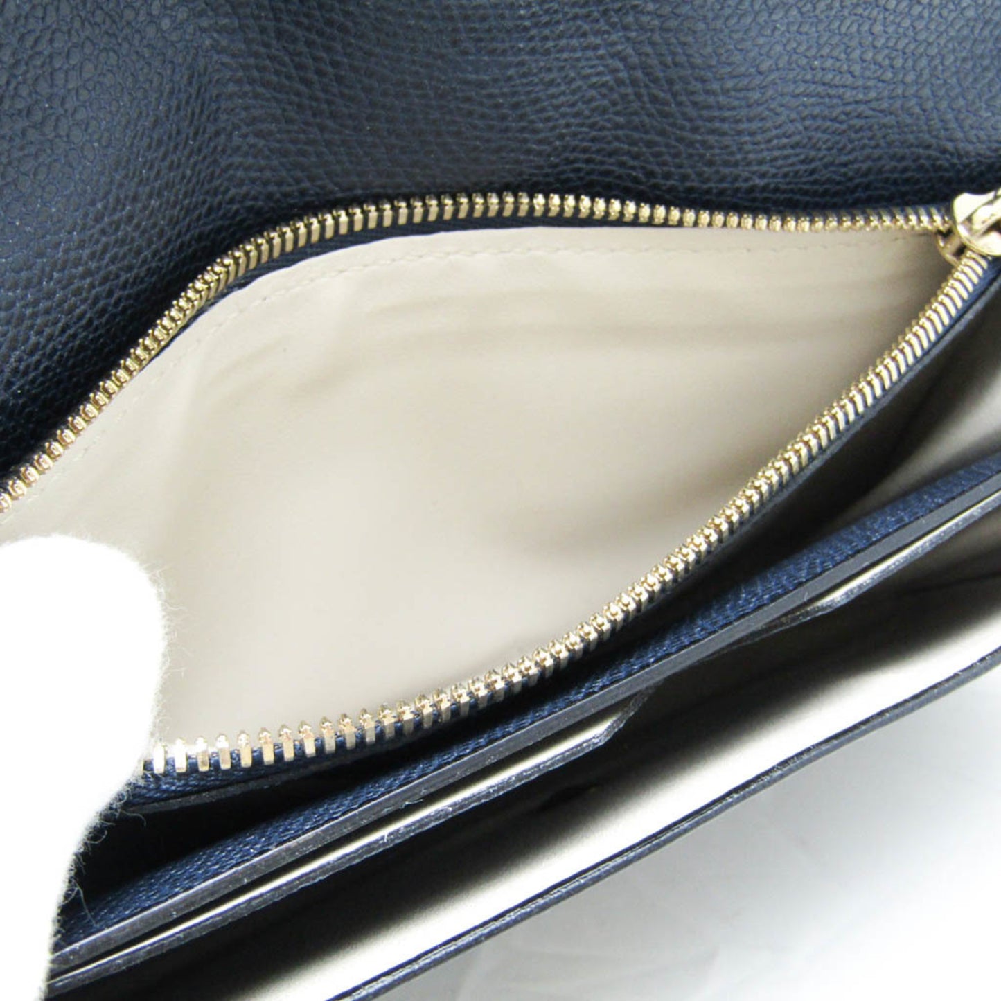 Valextra Punch Long Wallet With Coin Purse/3 Cards V9U14 Men,Women  Calfskin Long Wallet (bi-fold) Navy