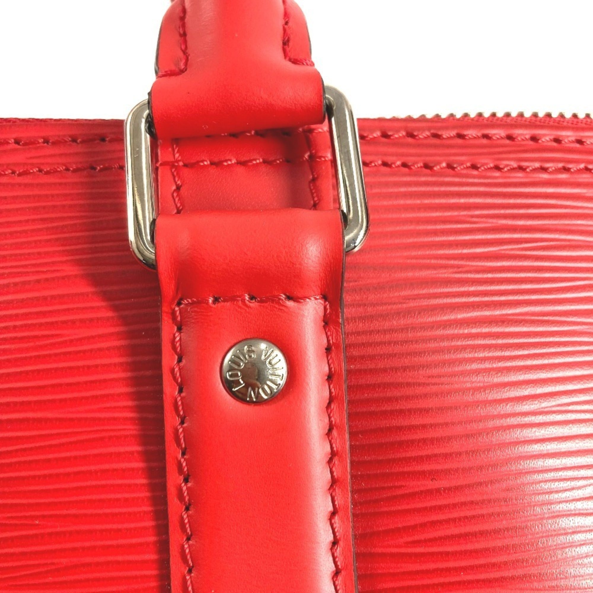 LOUIS VUITTON M53419 Epi Leather x Supreme Collaboration Keepall Bandoulière 45 Travel Bag, Boston Men's, Red, Like New — Like New