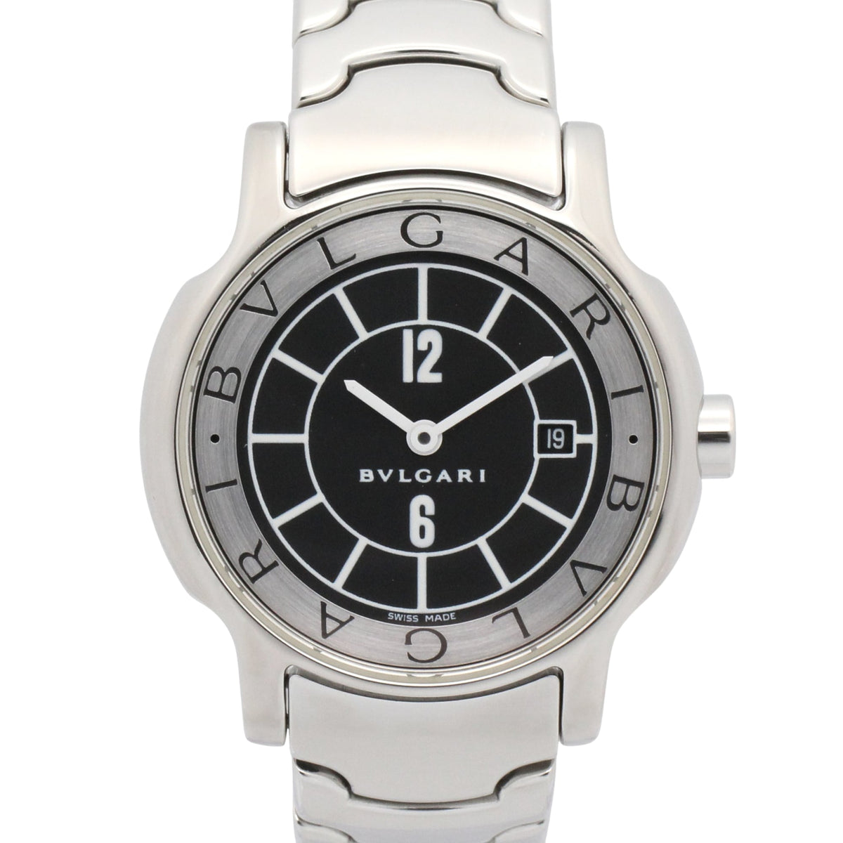 Bulgari BVLGARI Solo Tempo Watch, Stainless Steel, Women's, Black, ST29S — Very Good