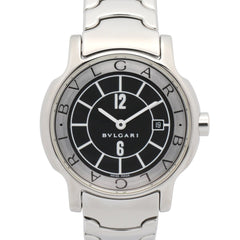 Bulgari BVLGARI Solo Tempo Watch, Stainless Steel, Women's, Black, ST29S — Very Good