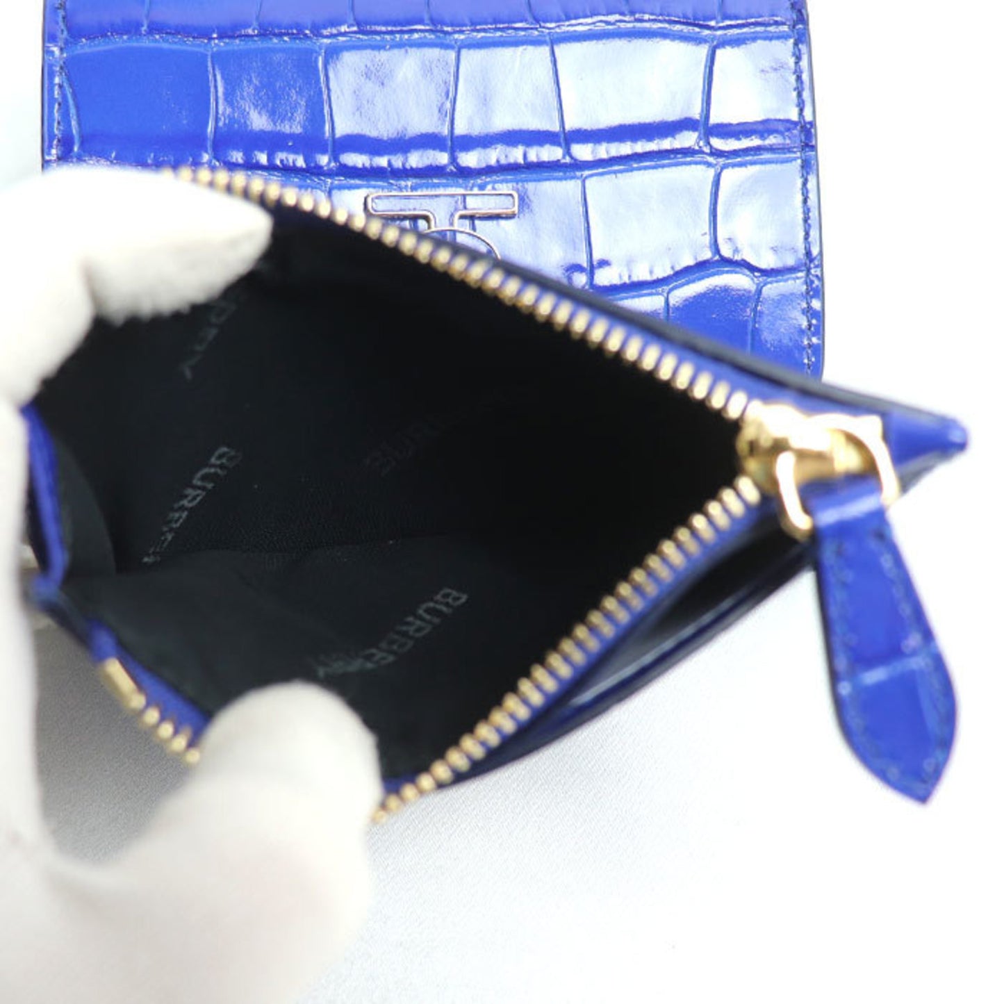 BURBERRY TB Folding Wallet Tri-fold Blue 8073880 Women's