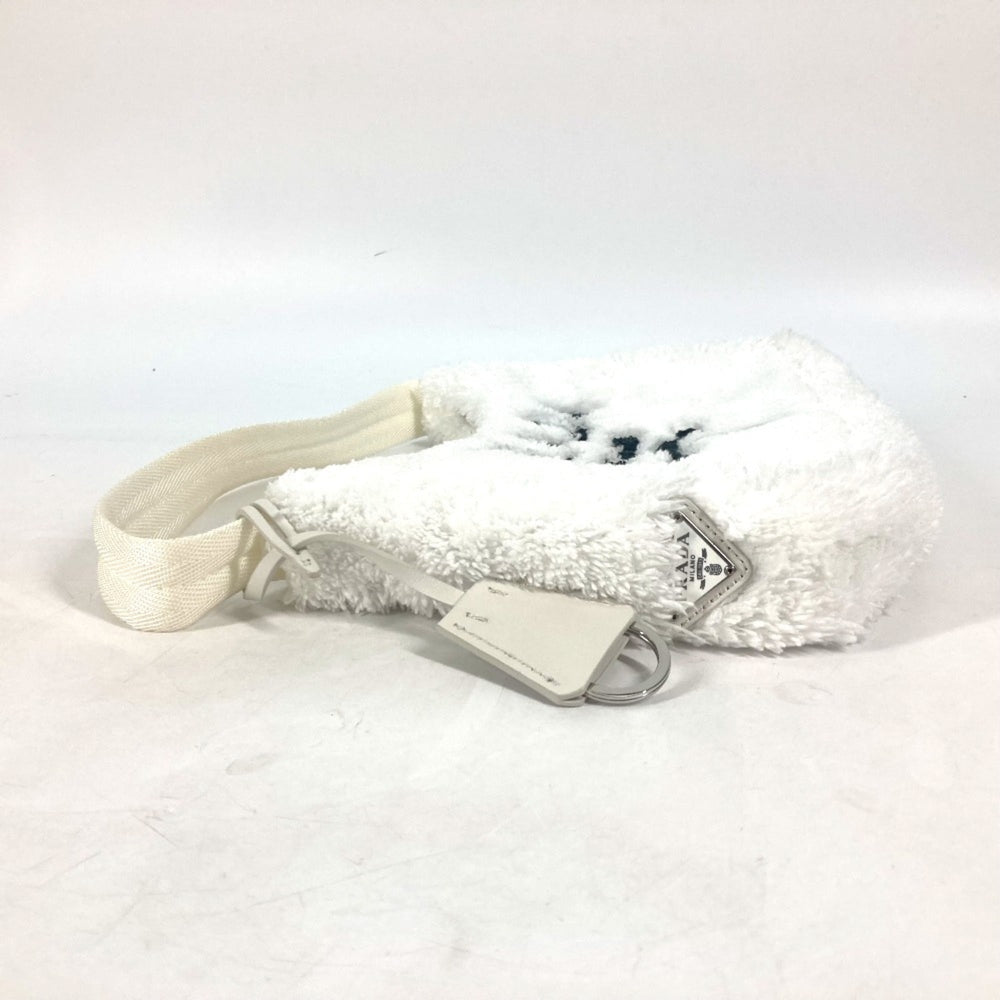 PRADA 1NE515 Terry Re-Edition 2000 SPUGNA Handbag Shoulder Bag Tote Fabric Women's White G-240510-7 — New - Store Return