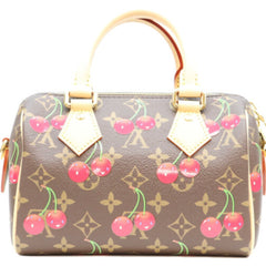 LOUIS VUITTON x Takashi Murakami M13094 Monogram Cherry Speedy Bandoulière 20 Shoulder Bag, Brown, Gold Hardware, Women's — Like New