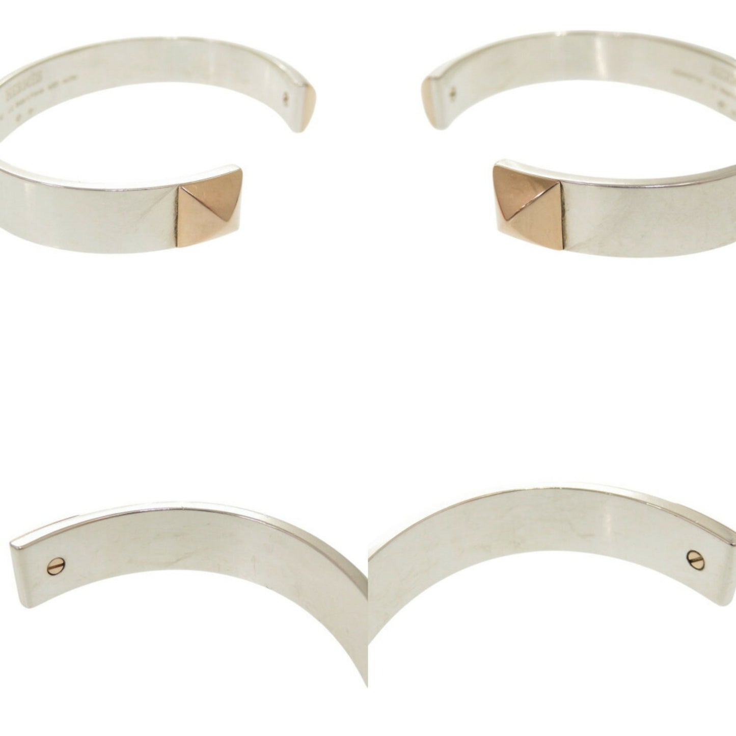 Hermes Crew de H Jonque 2 H121455B Silver 925 18KPG Bracelet Bangle 0212HERMES