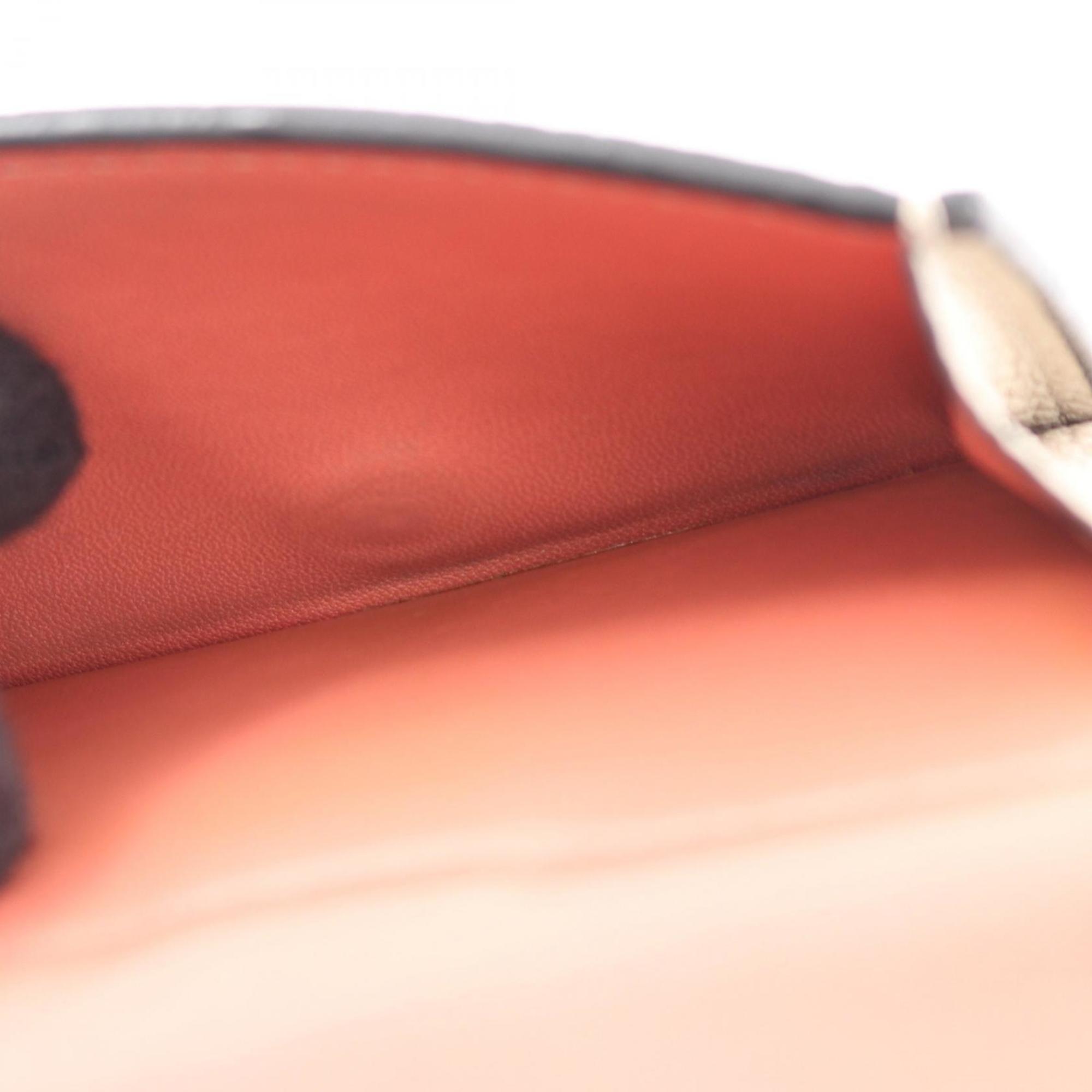 LOEWE Trifold Wallet, Leather, Women's, Beige, Brown