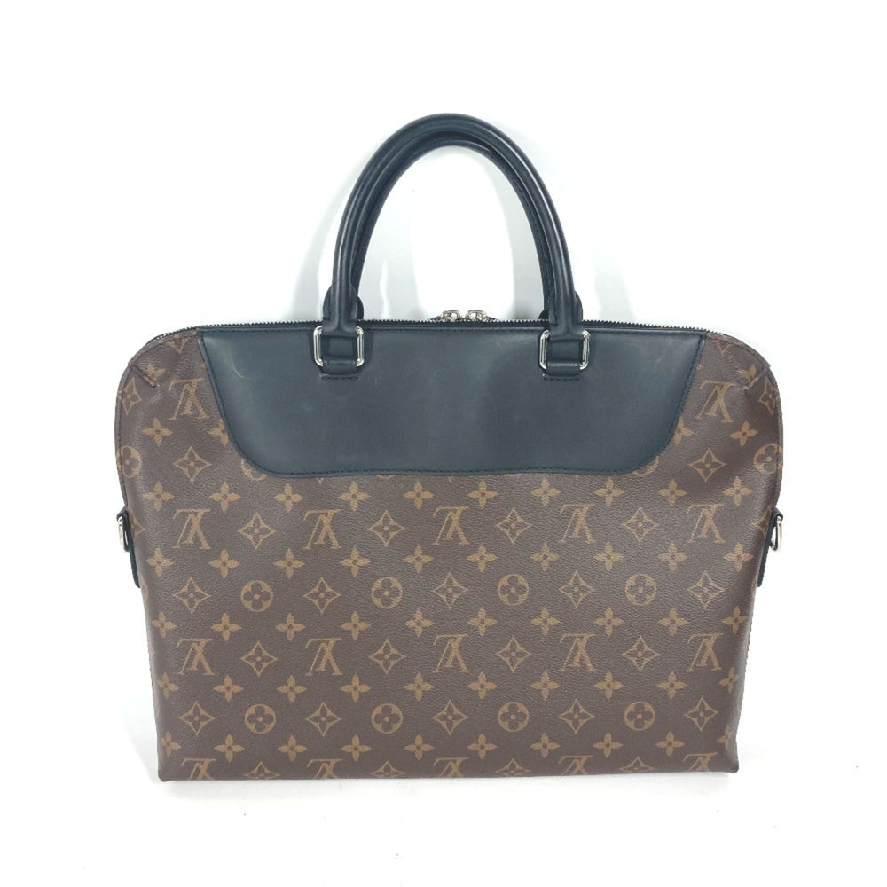 LOUIS VUITTON M54019 Monogram Macassar Porte Document Jour PDJ Bag Shoulder Tote Handbag Canvas Men's Brown G-241125-30 — Like New