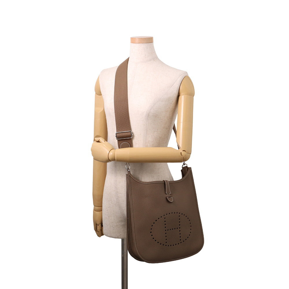 Hermes Evelyne 3 PM Shoulder Bag, Etoupe, Taurillon Clemence Leather, W Stamp, HERMES Evelyne, Handbag, Women's — Like New