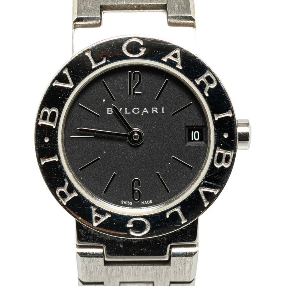 BVLGARI Watch BB23SS Quartz Black Dial Stainless Steel Women's — Good