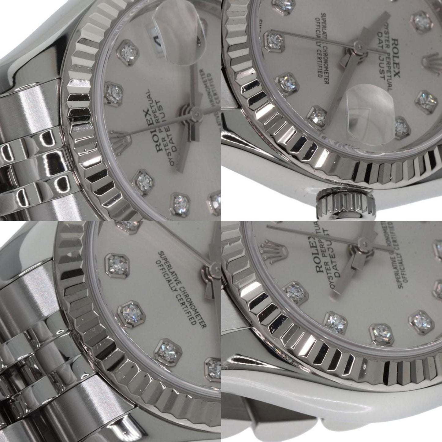 Rolex 179174G Datejust 10P Diamond Watch Stainless Steel SS K18WG Ladies ROLEX