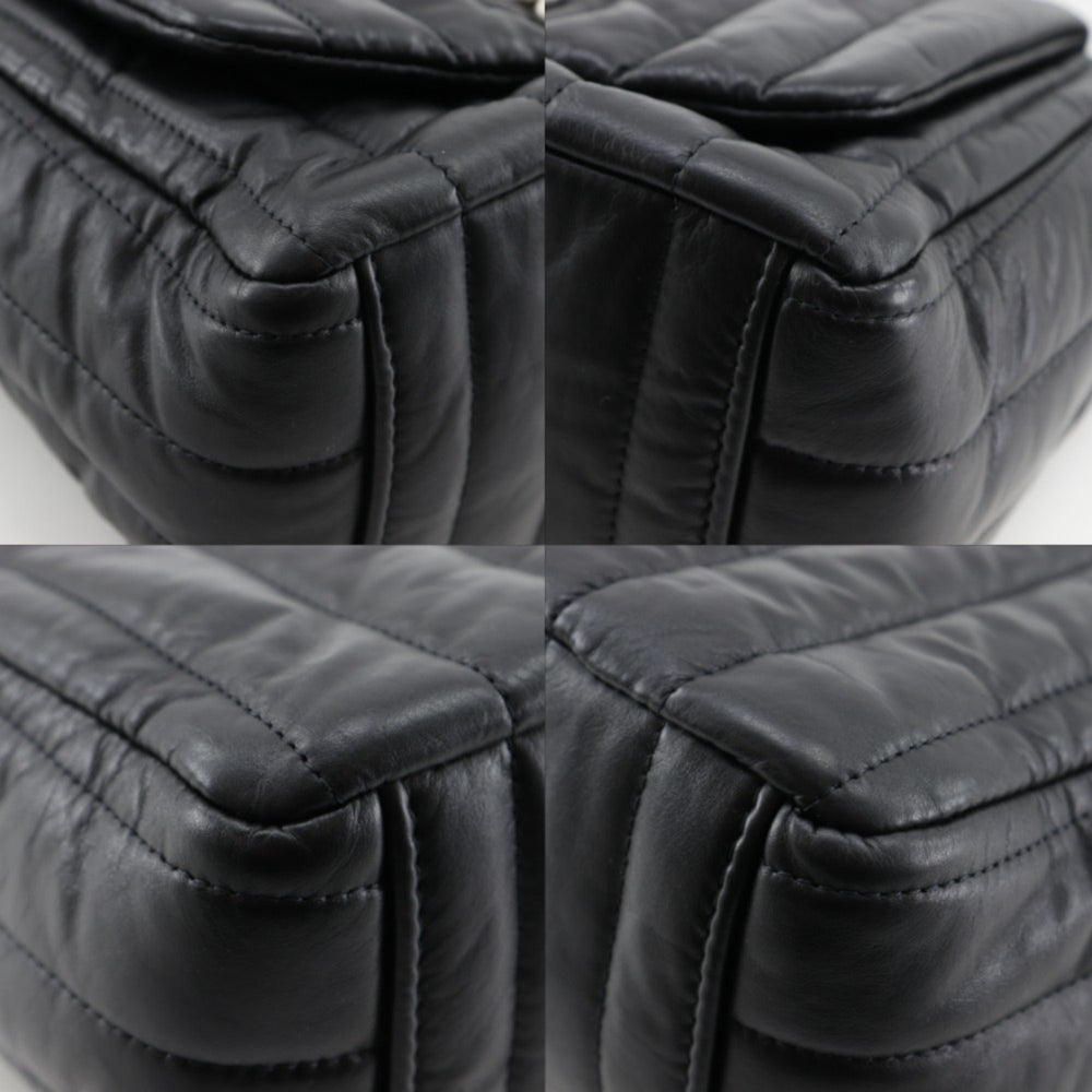 Balenciaga Monaco Shoulder Bag, Quilted, Calfskin, Black, A5 Size, Turn-Lock, Women's, 787896 — Like New