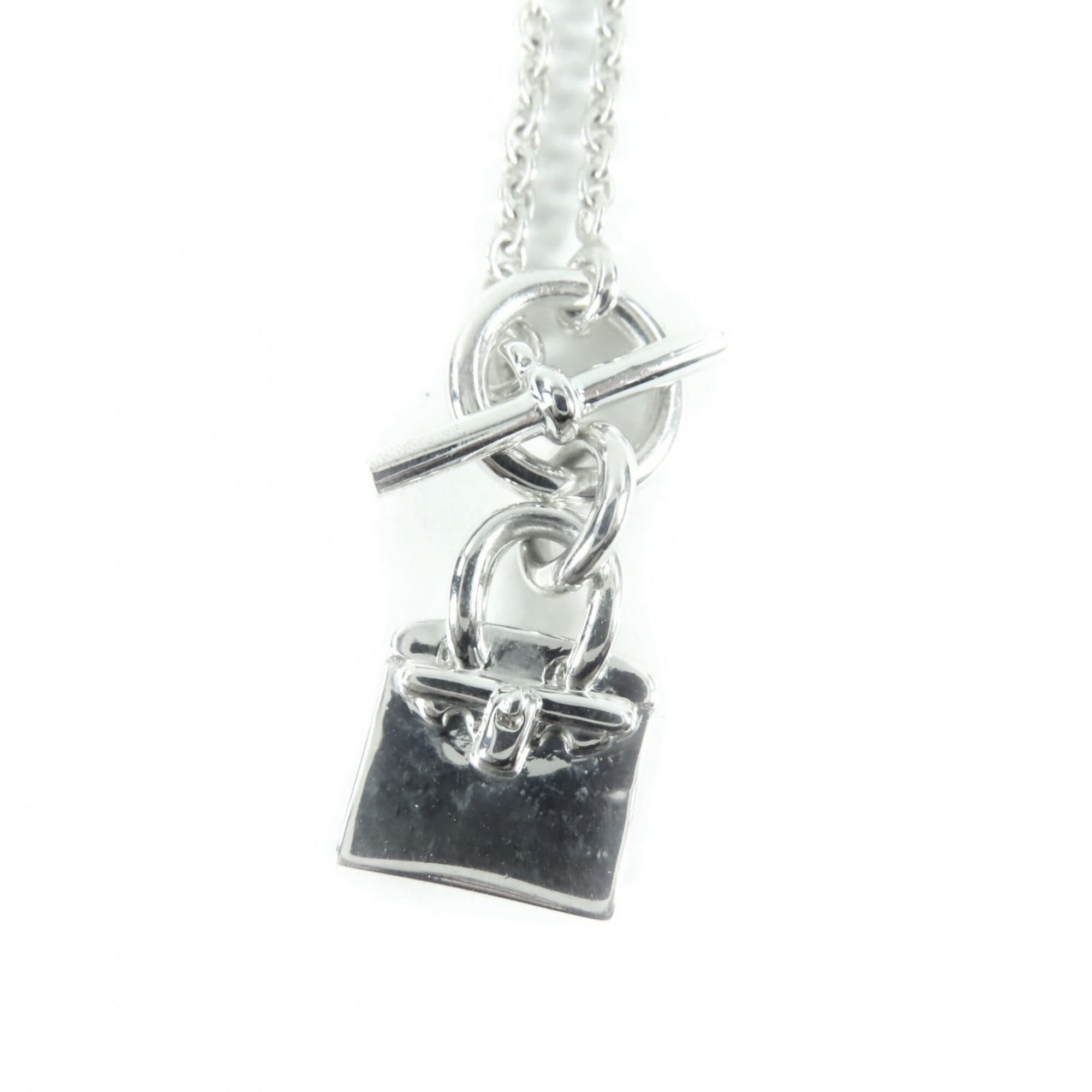 HERMES 925 Amulette Birkin Necklace Pendant Accessory, Silver, Made in Italy, Weight 10.83g, Women's — Like New